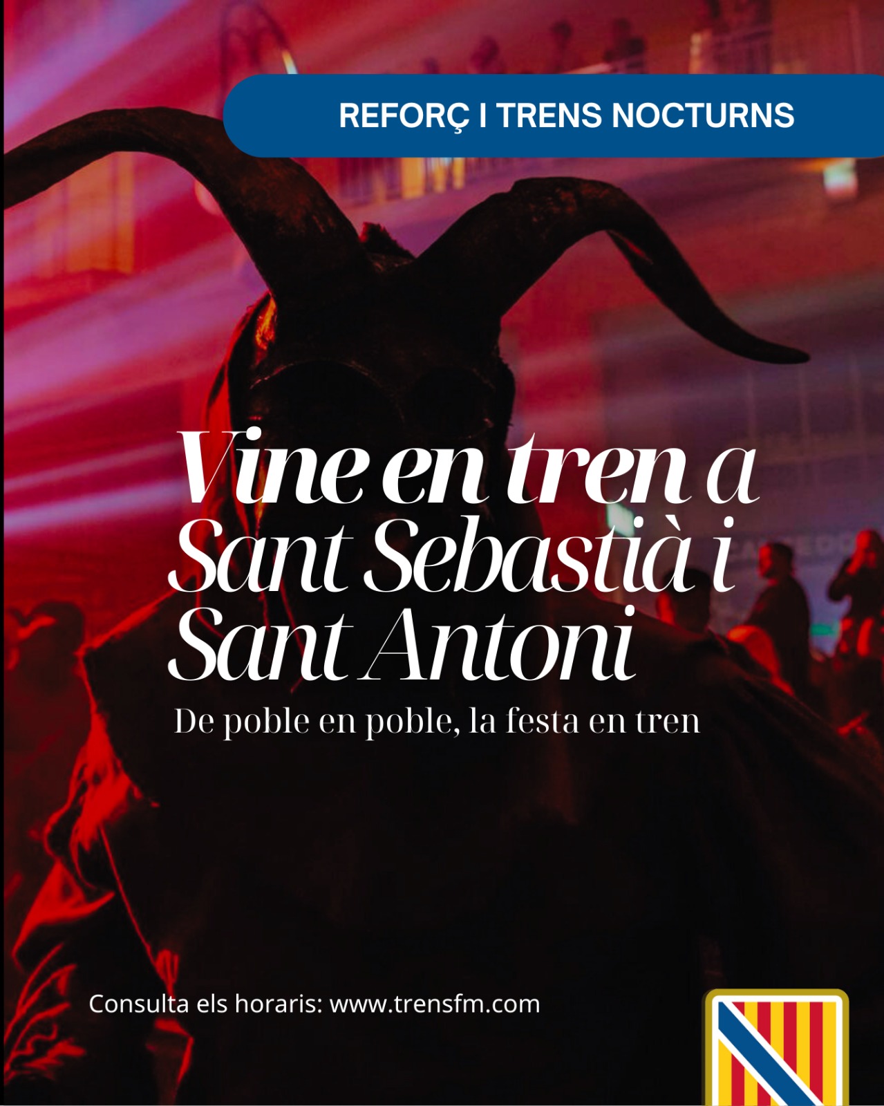 SFM habilita trens nocturns i de reforç amb motiu de les festes de Sant Antoni i Sant Sebastià