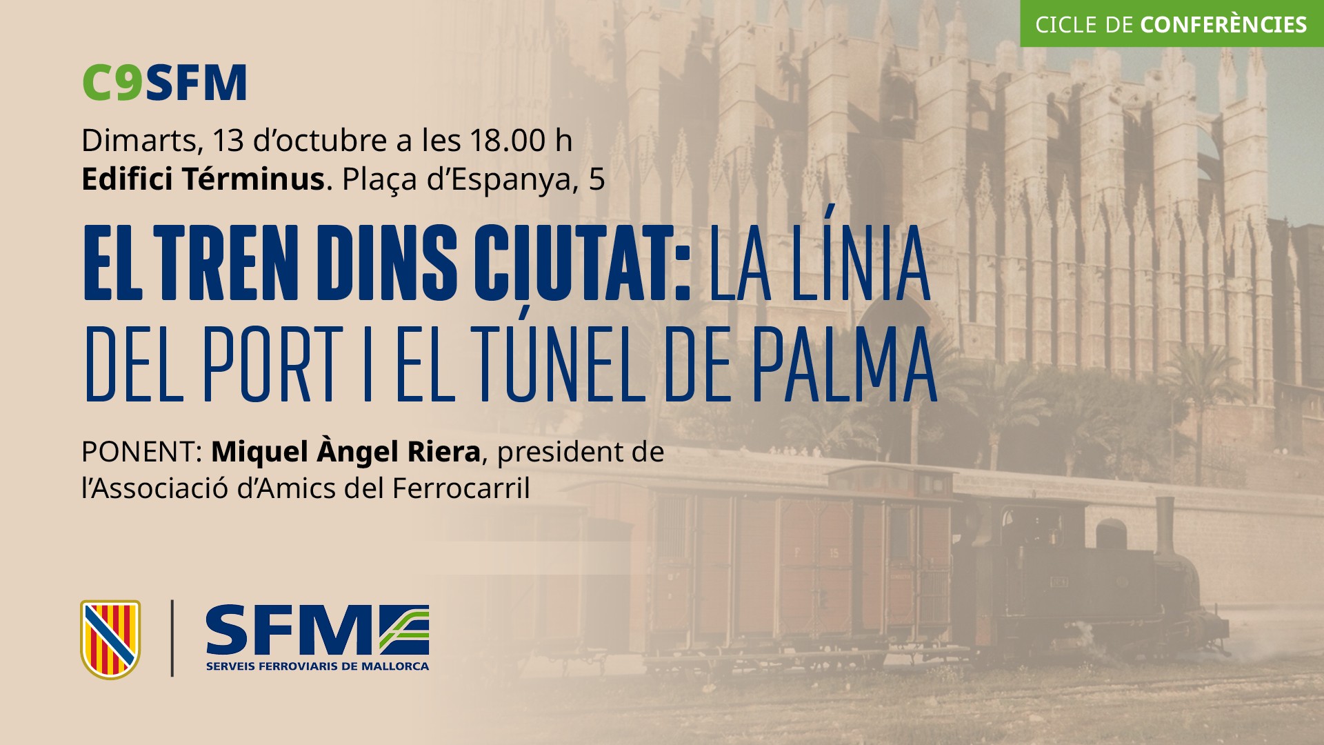 El edificio Términus acoge una nueva conferencia sobre la Línia del Port y el túnel de Palma