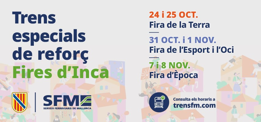 SFM reforça els serveis de tren els caps de setmana amb motiu de les fires d'Inca prèvies al Dijous Bo